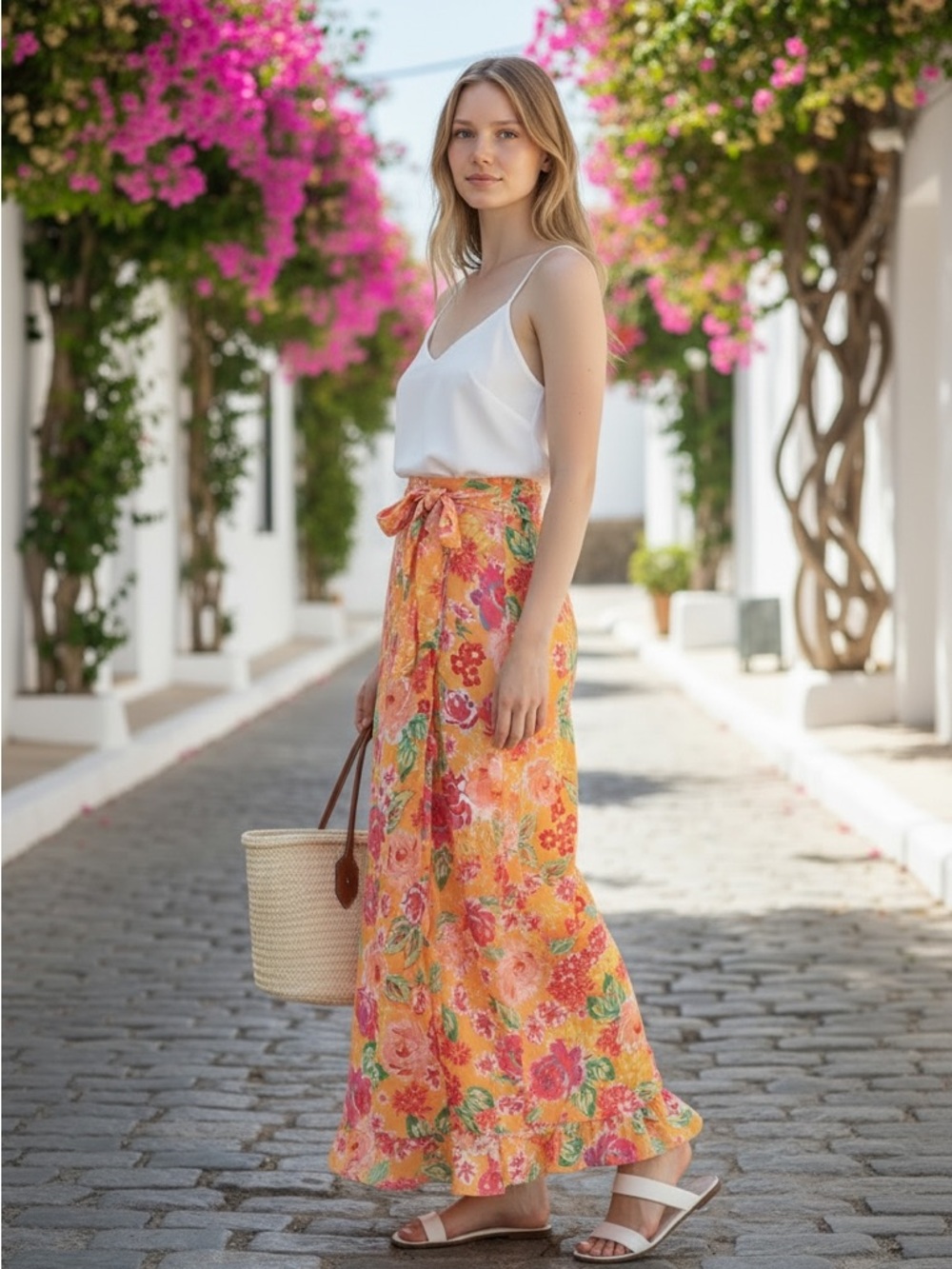 Lovers + Friends Floral Wrap Maxi Skirt | Peach Feminine | Breezy Silhouette